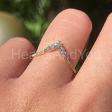 0.2ct Round Cut Moissanite Curved Minimalist Women Ring 14k Yellow Gold Plated