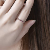 1.5ct Round Cut Pink Ruby Wedding Band Vintage Stackable 14k Rose Gold Finish