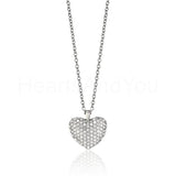 1ct Round Cut Moissanite Pave Cluster Pendant with Chain 14k White Gold Plated