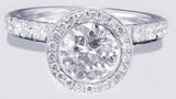 Bridal Set Engagement Ring 2ct Round Brilliant Cut Diamond 18k White Gold Finish
