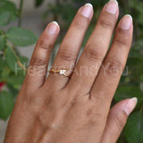 0.07ct Round Cut Moissanite Wave Dainty Engagement Ring 14K Yellow Gold Plated