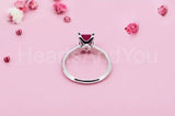 0.5ct Princess Cut Simulated Pink Sapphire Solitaire Ring 14k White Gold Plated