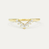 0.5ct Round Cut Moissanite Curved Women Engagement Ring 14k Yellow Gold Plated