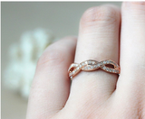 1.6ct Round Cut Diamond Wedding Ring 14k Rose Gold Finish Infinity Twist Band