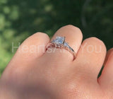 0.4ct Princess Simulated Diamond Trilogy Engagement Ring 14k White Gold Plated
