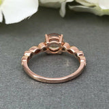 1.5ct Round Cut Peach Morganite Solitaire Engagement Ring 14k Rose Gold Finish