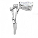 3.5ct Pear Cut Diamond Unique Open Trilogy Engagement Ring 14K White Gold Finish