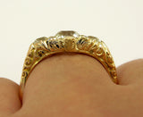 3Ct Round Cut Diamond Edwardian Vintage Engagement Ring 14K Yellow Gold Finish