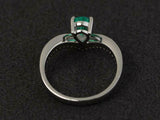 2.3ct Engagement Ring Pear Cut Green Emerald Bridal Set 14k White Gold Finish