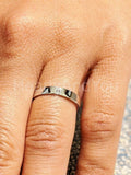 0.1ct Round Cut Moissanite Two Stone Tension Set Wed Band 14k White Gold Plated