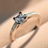 2.1ct Princess Cut Diamond Engagement Ring 14k WhiteGold Finish Accent Solitaire