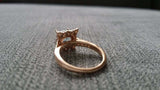 2.2ct Round Cut Blue Aquamarine Vintage Inspired Halo Ring 14k Rose Gold Finish