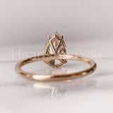 0.5ct Pear Cut Simulated Diamond Hidden Halo Engagement Ring 14k RoseGold Plated