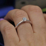 0.25ct Round Cut Diamond Engagement Ring 14k White Gold Finish Solitaire Women