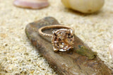 1.7ct Round Peach Morganite Engagement Ring 14k Rose Gold Over 4 Prong Solitaire