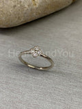 0.2ct Round Cut Moissanite Floral Women Engagement Ring 14k White Gold Plated