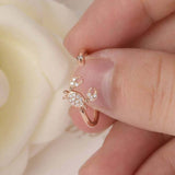 Open Crab Engagement Ring 0.5ct Round Cut VVS1D Diamond 14k Rose Gold Finish