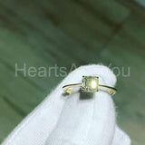 0.5ct Asscher Simulated Diamond Solitaire Engagement Ring 14k Yellow Gold Plated