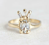 2ct Oval Cut VVS1D Diamond Engagement Ring Unique Crown 14k Yellow Gold Finish