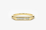 1ct Wedding Band Baguette Cut Diamond Horizontal Channel Set 14k YellowGold Over