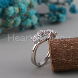 0.5ct Round Cut Moissanite Floral Vine Engagement Ring 14k White Gold Plated