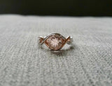 1.5ct Round Cut Peach Morganite Infinity Band Engagement Ring 14K Dual Gold Over