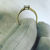 0.5ct Asscher Simulated Diamond Solitaire Engagement Ring 14k Yellow Gold Plated