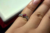 2.25ct Engagement Ring Round Cut Pink Ruby Swirl Twist 14k White Gold Finish