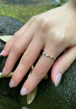 0.5ct Engagement Ring Round Cut Diamond Crescent Star Petite 14k YellowGold Over