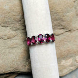 2.5ct Wedding Ring Band Oval Cut Pink Ruby Five Stone 14k White Gold Finish