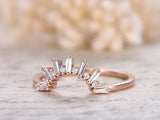 0.5ct Baguette Cut Diamond Royal Princess Crown Wedding Band 14k RoseGold Finish