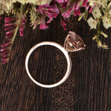 1ct Oval Cut Morganite Solitaire Minimalist Engagement Ring 14k Rose Gold Finish