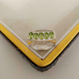 3ct Engagement Ring Oval Cut Green Peridot Filigree Cocktail 14k White Gold Over