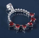 4ct Red Garnet Pendant Trillion Cut Stylish Cocktail 14k White old Over NO CHAIN