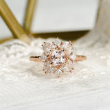 2ct Cushion Cut Simulated Morganite Cocktail Engagement Ring 14k RoseGold Plated