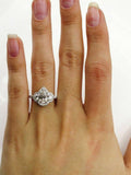 6.5ct Pear Cut Diamond Halo Cocktail Trilogy Engagement Ring 14K White Gold Over