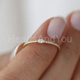 0.3ct Marquise Cut Simulated Diamond Minimalist Ring 14k Yellow Gold Plated