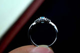 0.55ct Engagement Ring Oval Cut Blue Topaz Dainty Minimalist 14k White Gold Over