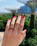 1.5ct Round Cut Pink Sapphire Wedding Band 14k Rose Gold Finish Full Eternity