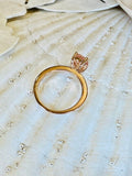 1ct Oval Cut Simulated Morganite Solitaire Engagement Ring 14k YellowGold Plated