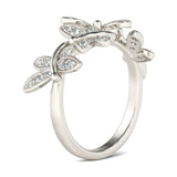 3Ct Round Cut Diamond Cute Dragonfly Gift Engagement Ring 14K White Gold Finish