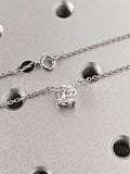 1ct Round Cut Moissanite Solitaire Pendant with Chain 14k White Gold Plated