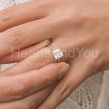 2ct Princess Simulated Diamond Hidden Halo Engagement Ring 14k White Gold Plated