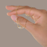 1ct Round Cut Moissanite Dainty Cluster Pendant with Chain 14k YellowGold Plated