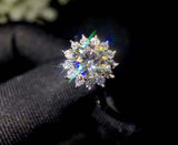 2.25ct Engagement Ring Round Cut Diamond Floral Design 14k White Gold Finish