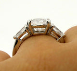 4.5ct Oval Cut Cocktail Trilogy Engagement Ring 14K White Gold Over Pear Accents