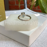 0.2ct Pear Cut Simulated Diamond Minimalist Solitaire Ring 14k White Gold Plated