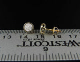 0.4ct Round Cut Diamond Bezel Cluster Stud Earrings Women 14k Yellow Gold Finish