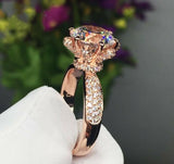 1.3ct Round Cut Diamond Engagement Ring 14k Rose Gold Finish Accents Solitaire