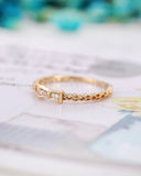 0.3ct Round Cut Moissanite Dainty Bow Engagement Ring 14k Yellow Gold Plated